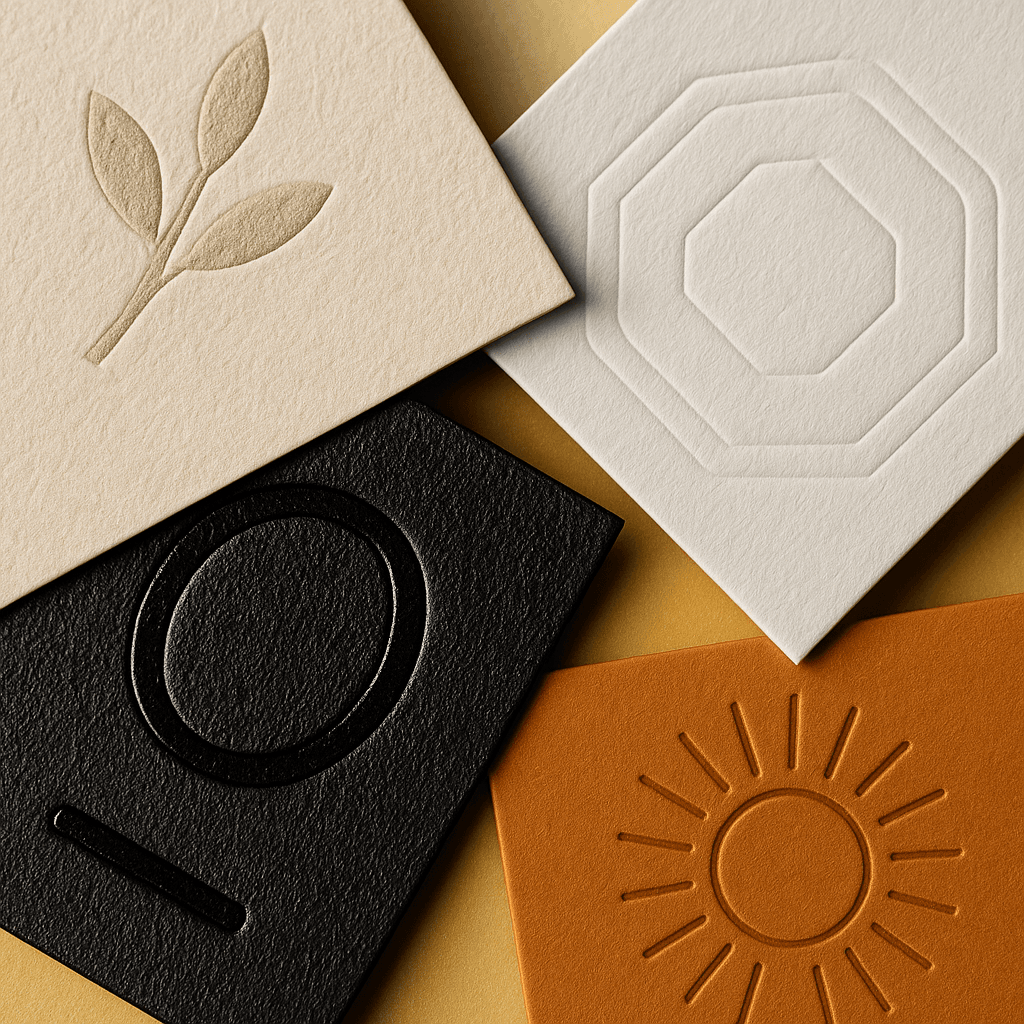 Cartões de visita com texturas e acabamentos especiais